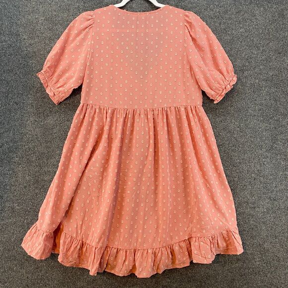 UMGEE Dress Womens M Pink Shift Short Sleeve Babydoll Coquette Fairy Cottagecore - Picture 3 of 6